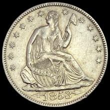 1853 Arrows and Rays Seated Half Dollar UNCIRCULATED