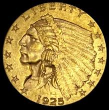 1925-D Indian Head $2.5 Gold Quarter Eag CHOICE AU