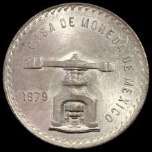 1979 Mexico 1 Onza Silver Coin GEM BU