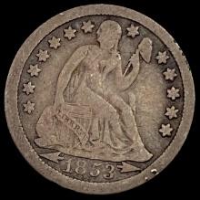 1853-O Seated Liberty Dime NICELY CIRCULATED
