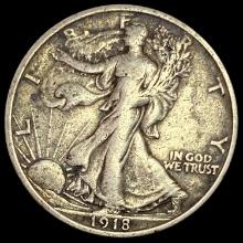 1918-D Walking Liberty Half Dollar LIGHTLY CIRCULATED
