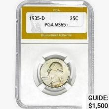 1935-D Washington Silver Quarter PGA MS65+