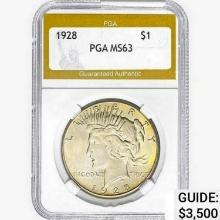 1928 Silver Peace Dollar PGA MS63