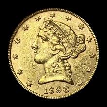 1898 Liberty Head Half Eagle $5 UNCIRCULATED
