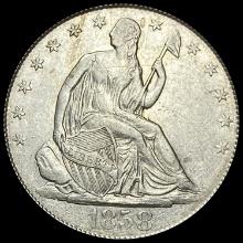 1858-O Seated Liberty Half Dollar CLOSELY UNCIRCULATED