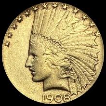 1908 Indian Head Eagle $10 CLOSELY UNCIRCULATED