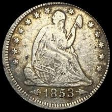 1853 Seated Liberty Quarter (Arrows & Ra LIGHTLY CIRCULATED