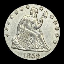1858 Seated Liberty Quarter CLOSELY UNCIRCULATED