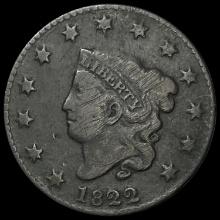 1822 Coronet Head Large Cent NICELY CIRCULATED