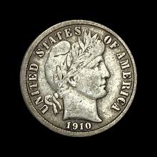 1910-S Barber Dime LIGHTLY CIRCULATED
