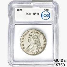 1826 Capped Bust Half Dollar ICG EF45