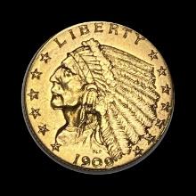 1909 Indian Head $5 Half Eagle CLOSELY UNCIRCULATED