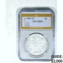 1891-CC Morgan Dollar PGA MS64