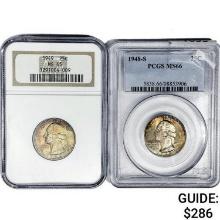 [2] Washington Quarters  MS66-65 1948-1949