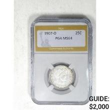 1907-O Barber Quarter PGA MS64