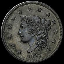 1837 Coronet Head Large Cent NEARLY UNCIRCULATED