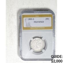 1903-S Barber Quarter PGA MS64