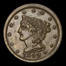 1849 Braided Hair Half Cent CHOICE AU