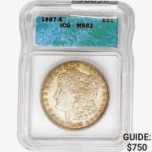 1887-S Morgan Silver Dollar ICG MS62