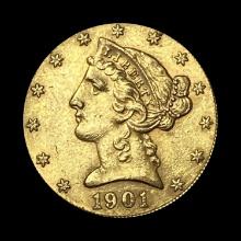 1901-S Liberty Head Half Eagle CLOSELY UNCIRCULATED