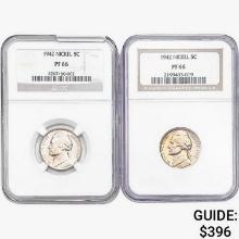 [2]1942 Jefferson Nickel NGC PF66