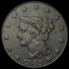 1843 Braided Hair Large Cent LIGHTLY CIRCULATED