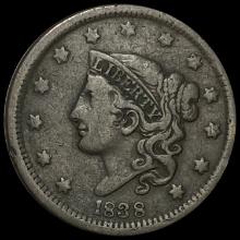 1838 Coronet Head Large Cent LIGHTLY CIRCULATED