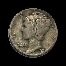 1921-D Mercury Dime NICELY CIRCULATED