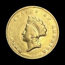 1855 Indian Princess Head Gold Dollar LIGHTLY CIRCULATED
