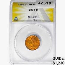 1904 Indian Head Cent ANACS MS65 RED