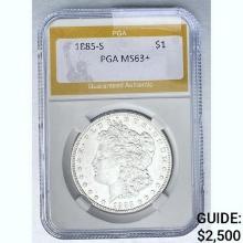 1885-S Morgan Silver Dollar PGA MS63+ SILVER