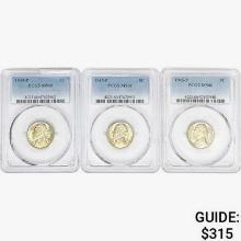 [3] 1945-P Jefferson Nickel PCGS MS66