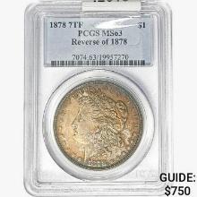 1878 7TF Morgan Silver Dollar PCGS MS63 PL