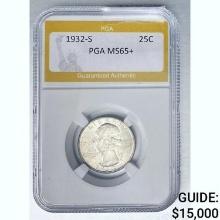 1932-S Washington Quarter PGA MS65+