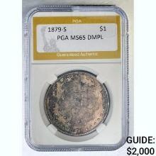 1879-S Morgan Silver Dollar PGA MS65 DMPL