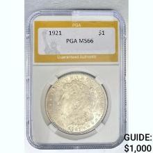 1921 Morgan Silver Dollar PGA MS66