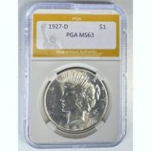 1927-D Peace Dollar PGA MS63