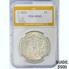 1921 Morgan Silver Dollar PGA MS65