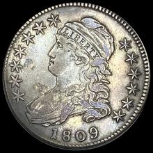1809 Capped Bust Half Dollar NEARLY UNCIRCULATED