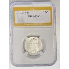 1937-D Washington Quarter PGA MS65+