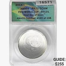 2014 France â‚¬10 Fifa World Cup ANACS PR70 DCAM