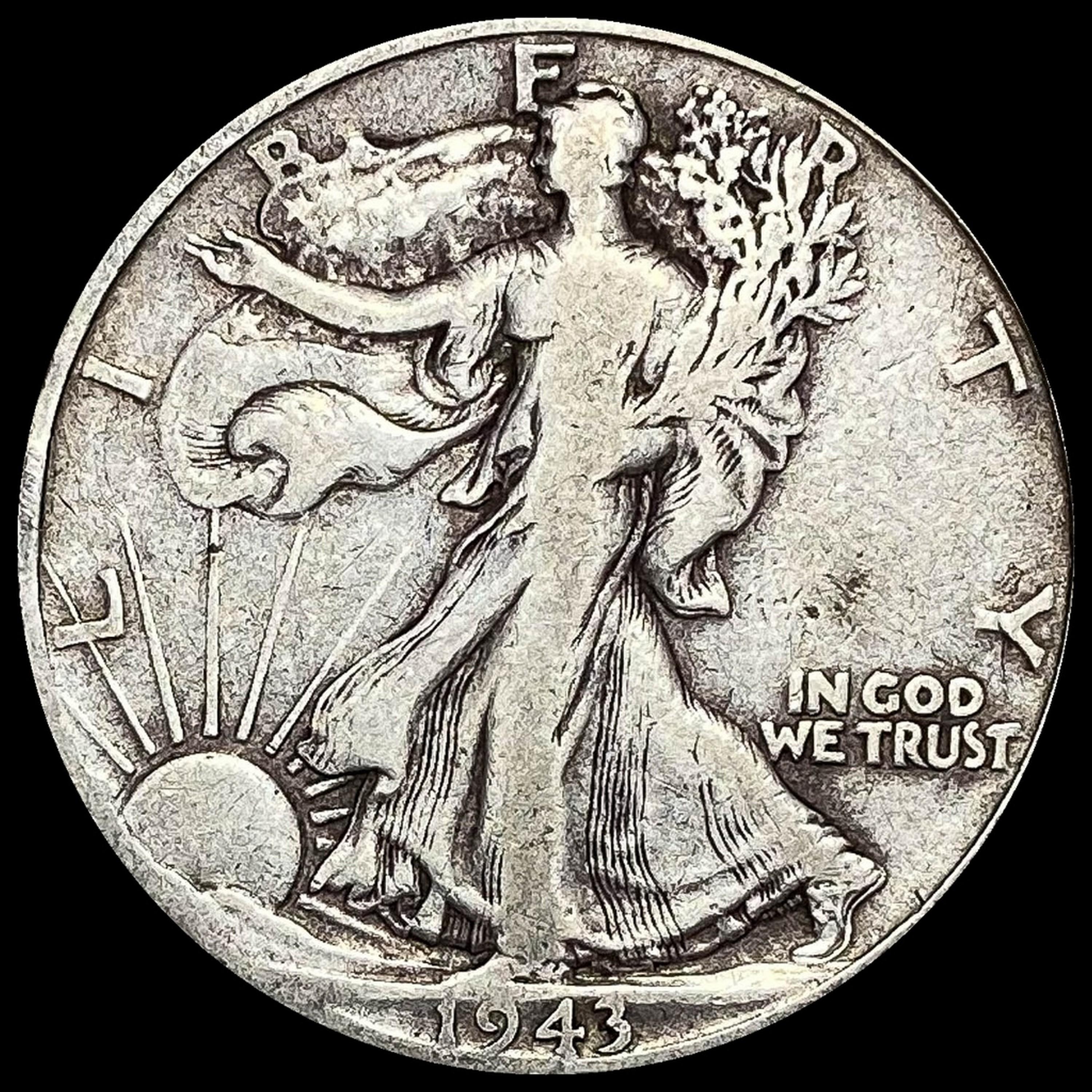1943-D Silver Walking Liberty Half Dollar LIGHTLY CIRCULATED