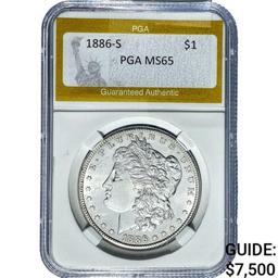 1886-S Morgan Silver Dollar PGA MS65