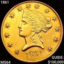 1861 $10 Gold Eagle CHOICE BU