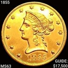 1855 $10 Gold Eagle CHOICE BU