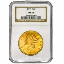 1895 $20 Gold Double Eagle NGC MS61