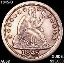 1845-O Seated Liberty Dime CHOICE AU