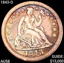 1843-O Seated Liberty Dime CHOICE AU