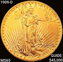 1909-D $20 Gold Double Eagle GEM BU