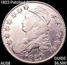 1823 Patched 3 Capped Bust Half Dollar CHOICE AU